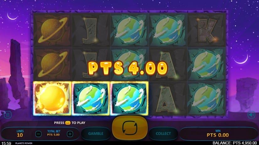 Planets Power slot screen 2