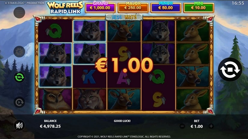Wolf Reels Rapid Link slot screen 2