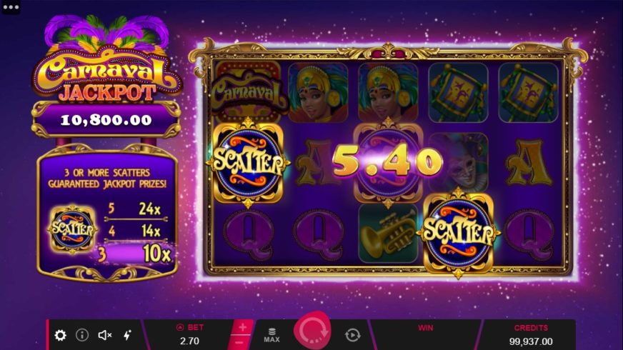 Carnaval Jackpot slot screen 2