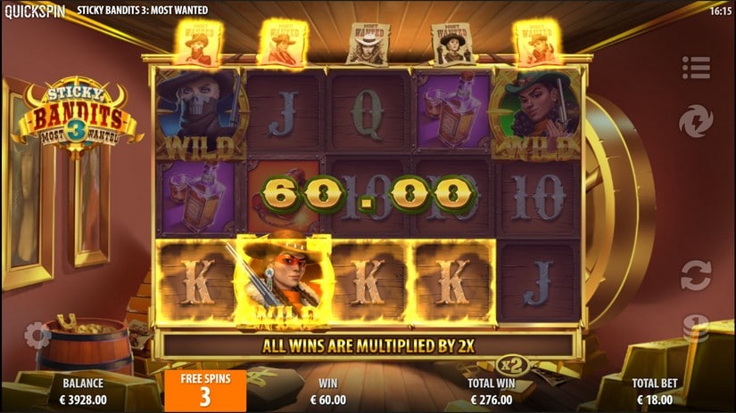 Sticky Bandits 3 Most Wanted slot screen 6