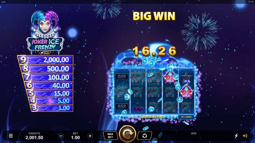 Joker Ice Frenzy Epic Strike slot screen 3