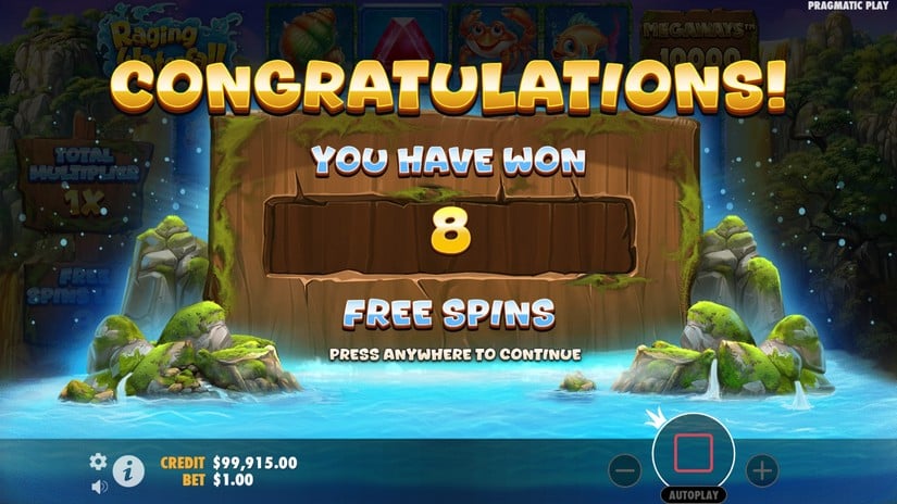 Raging Waterfall Megaways slot screen 3