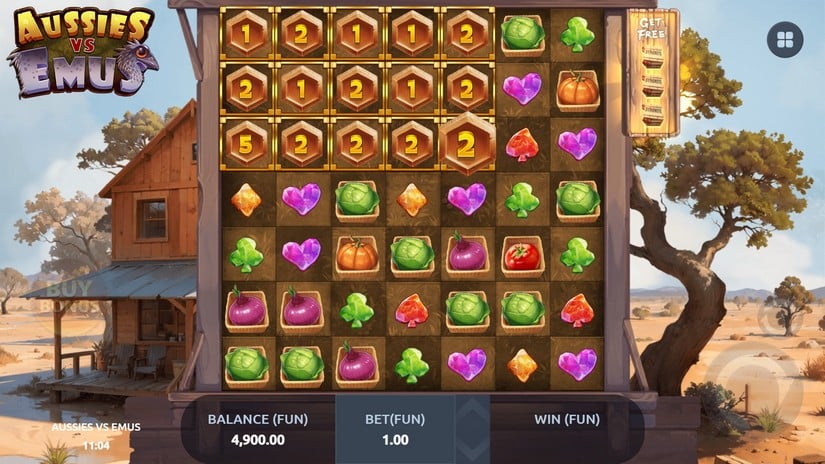 Aussies vs Emus slot screen 3