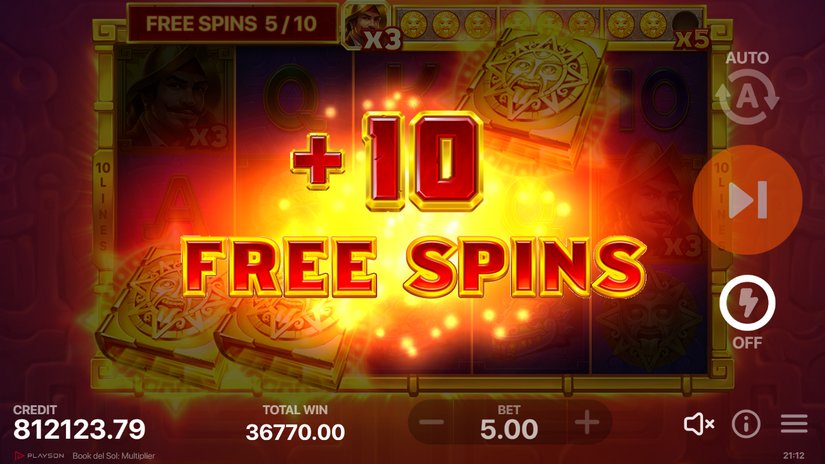 Book del Sol: Multiplier slot screen 6