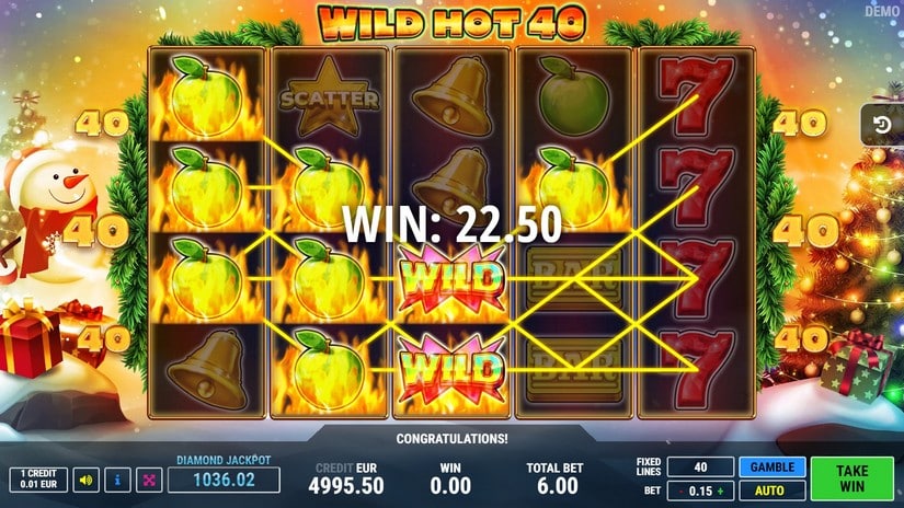 Wild Hot 40 Christmas slot screen 3