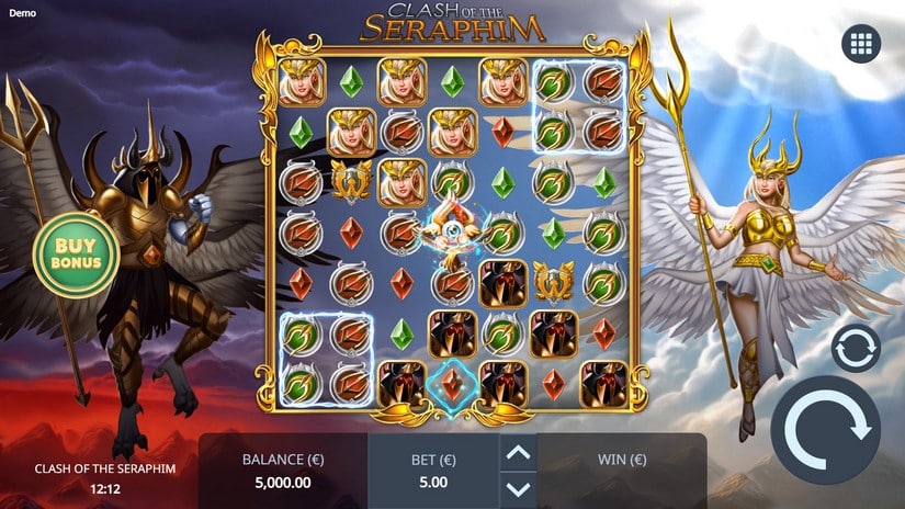 Clash of the Seraphim slot screen 1