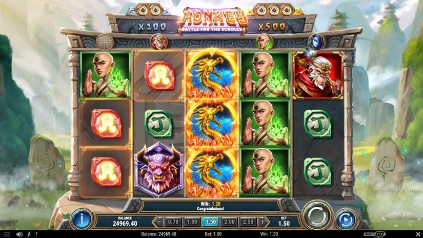 Monkey: Battle for the Scrolls slot screen 3