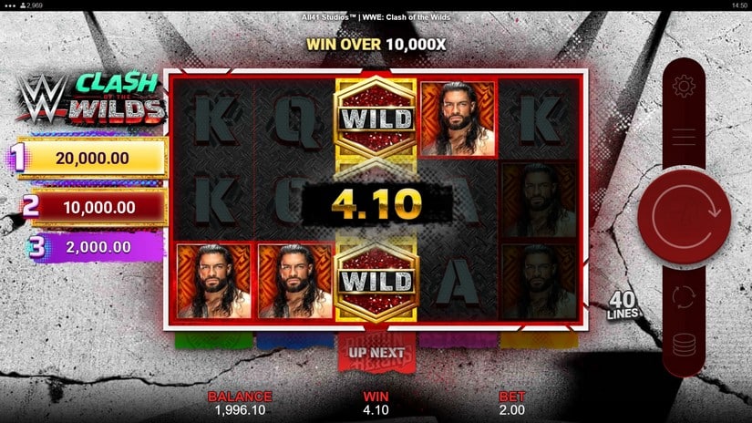 WWE Clash of the Wilds slot screen 2