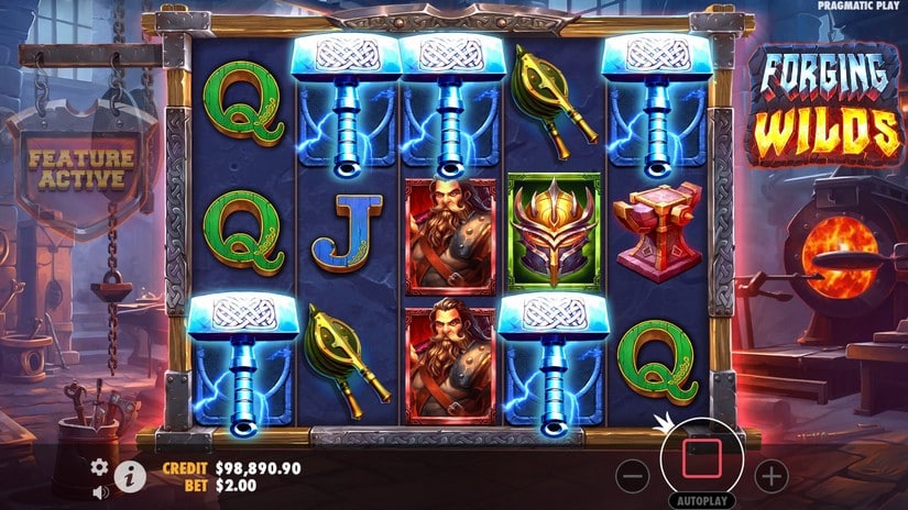 Forging Wilds slot screen 2