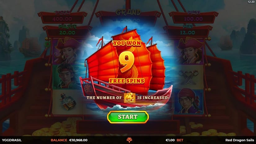 Red Dragon Sails slot screen 3