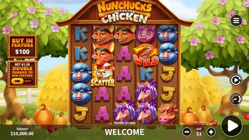 Nunchucks Chicken slot screen 1