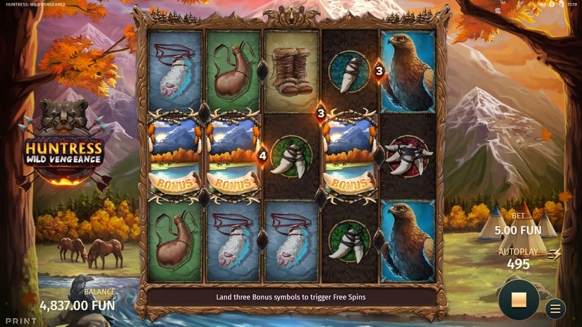 Huntress Wild Vengeance slot screen 3