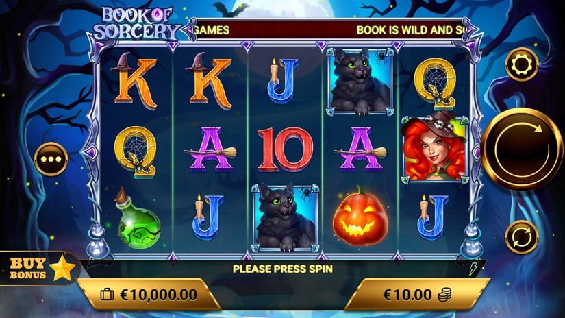 Book of Sorcery slot screen 1