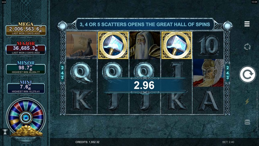 Thunderstruck II Mega Moolah slot screen 3