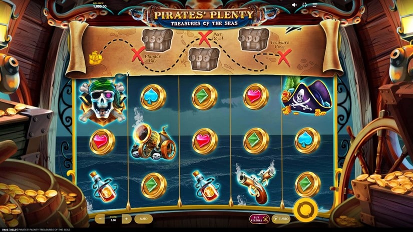 Pirates’ Plenty Treasures of the Seas slot screen 1