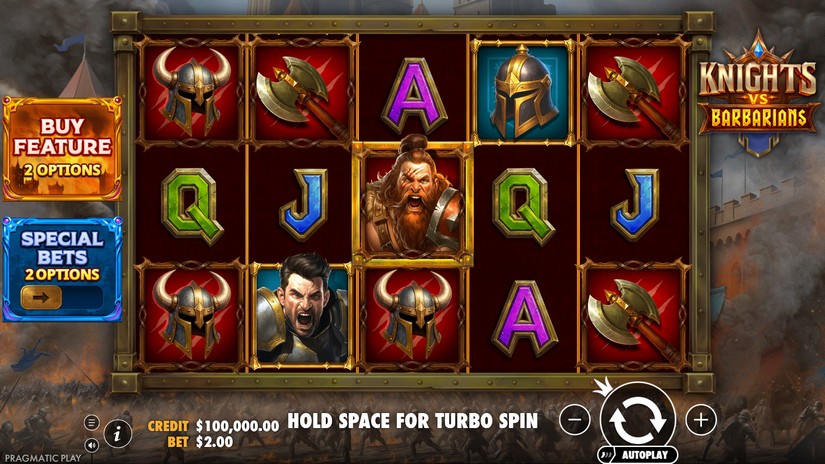 Knights vs Barbarians slot screen 1