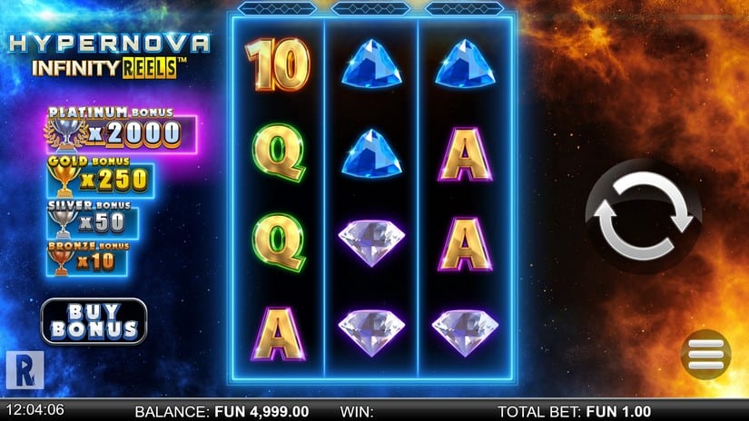 Hypernova Infinity Reels slot screen 3