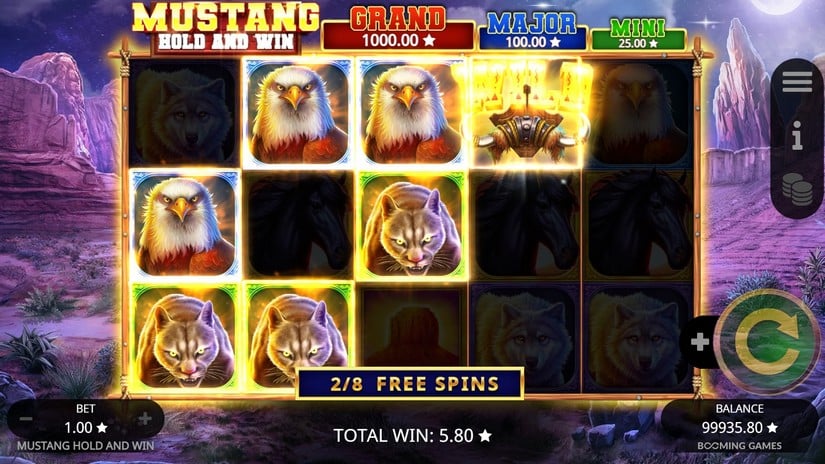 Mustang Hold and Win slot screen 4