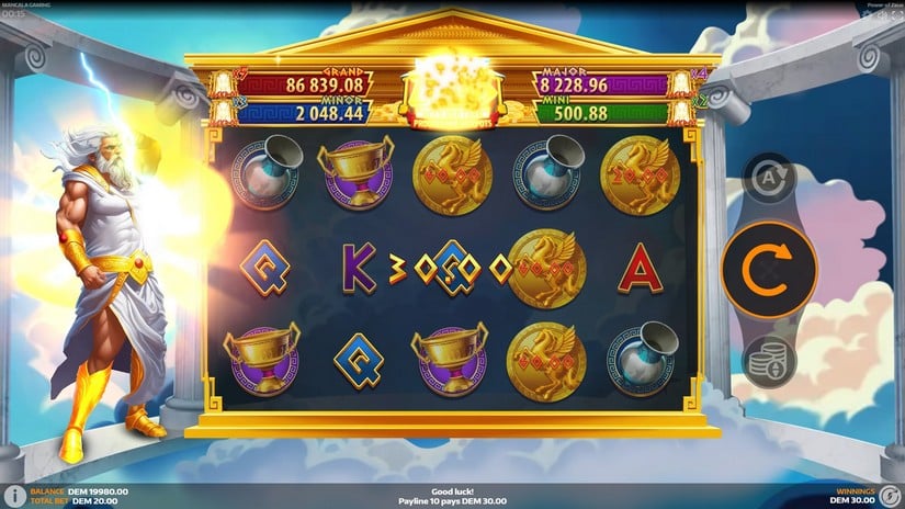 Power of Zeus slot screen 2