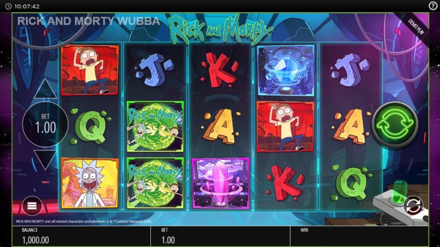Rick and Morty Wubba Lubba Dub Dub slot screen 1