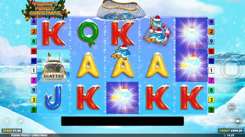 Fishin’ Frenzy Christmas slot screen 1