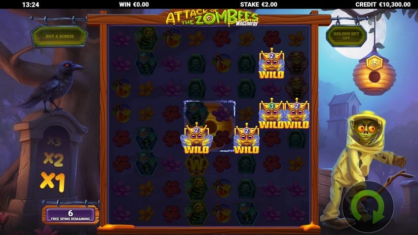Attack of the Zombees WildEnergy slot screen 4