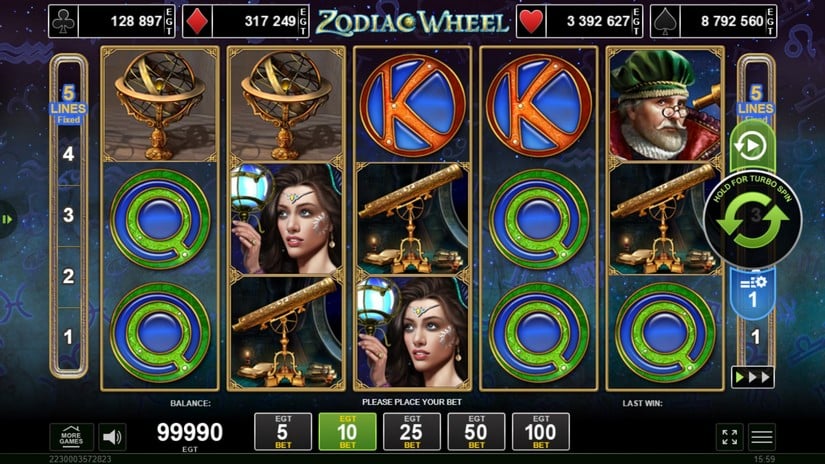 Zodiac Wheel slot screen 1