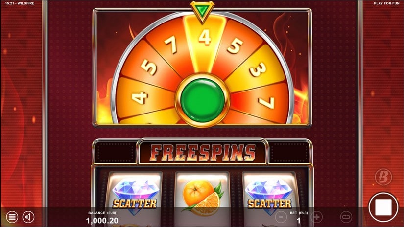 Wildfire slot screen 3