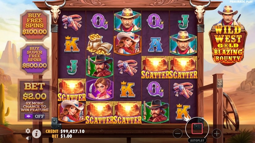 Wild West Gold Blazing Bounty slot screen 6