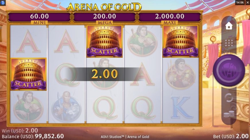 Arena of Gold slot screen 3