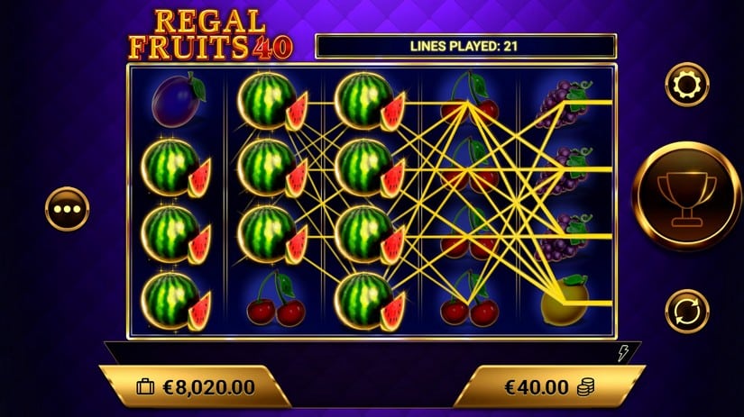 Regal Fruits 40 slot screen 5