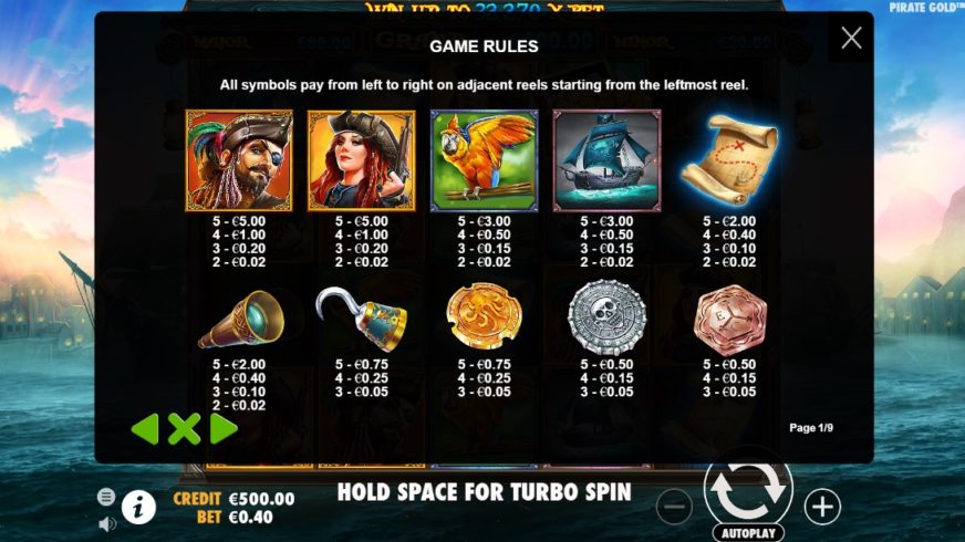 Pirate Gold slot screen 2