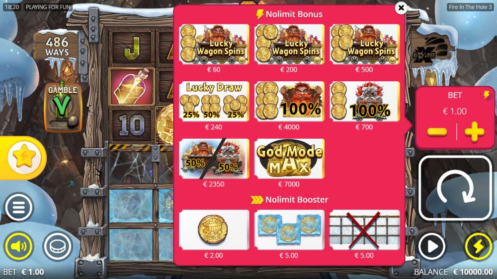 Play free Fire in the Hole 3 online slot