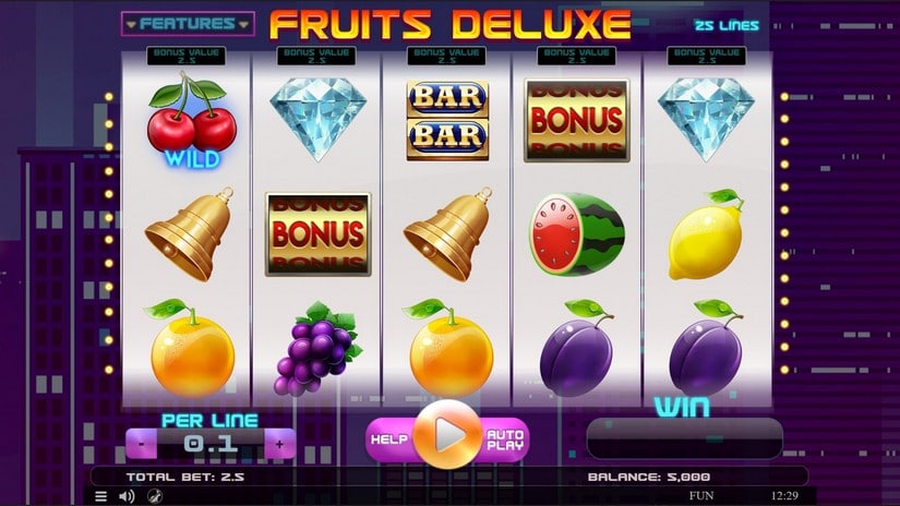 Fruits Deluxe slot screen 1
