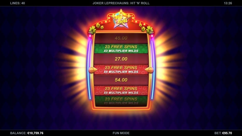 Joker Leprechauns Hit-N-Roll slot screen 5