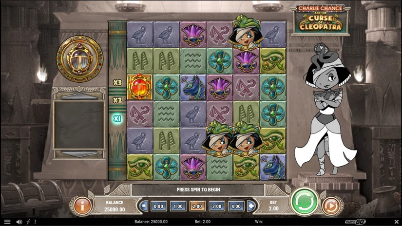 Charlie Chance and the Curse of Cleopatra slot screen 1