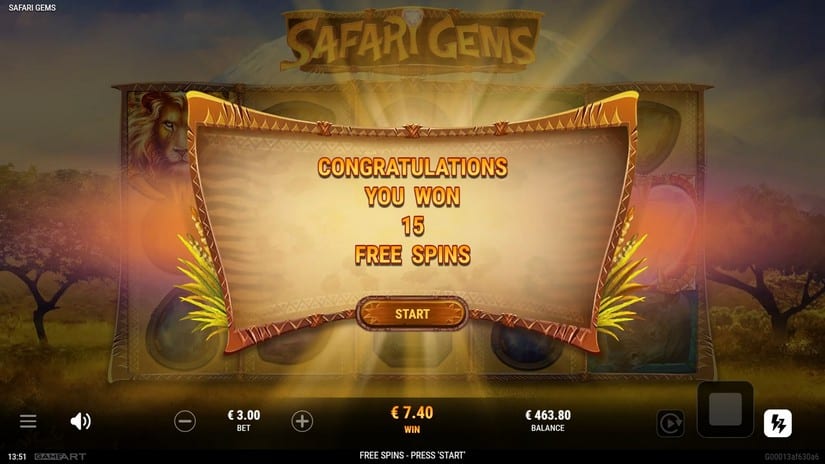 Safari Gems slot screen 5