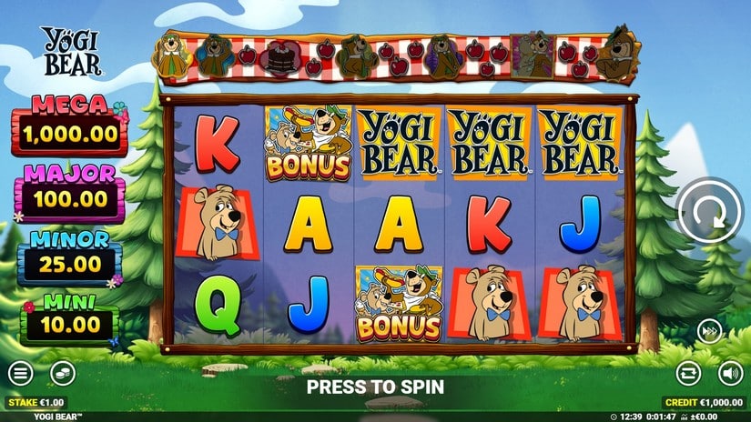 Yogi Bear slot screen 1
