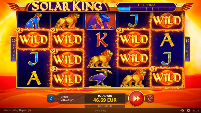 Solar King slot screen 3