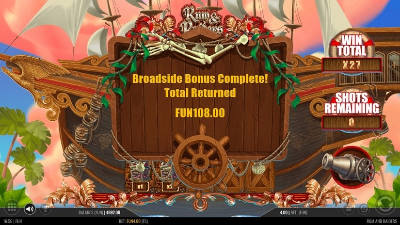Rum and Raiders slot screen 6