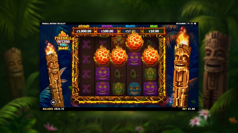 Fireball Inferno Tiki Blast slot screen 5