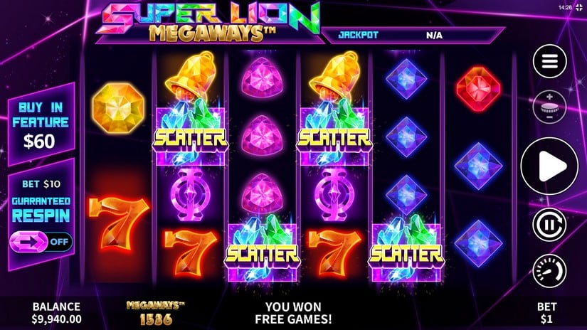 Super Lion Megaways slot screen 2