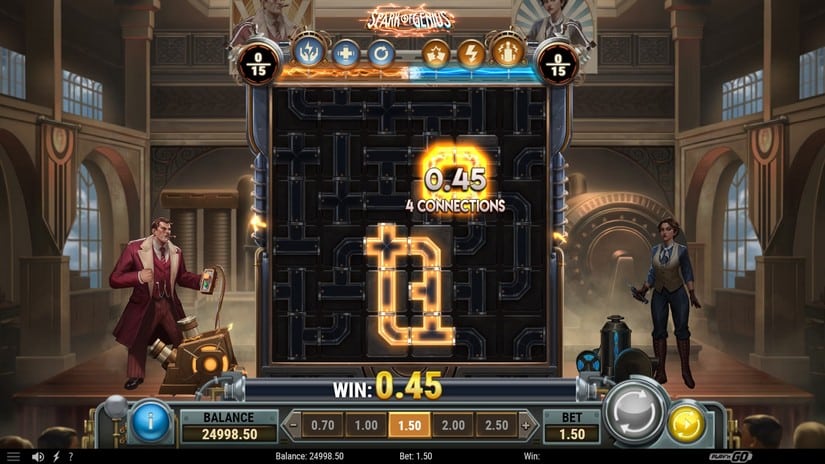 Spark of Genius slot screen 2