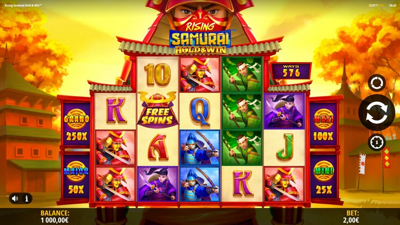 Rising Samurai Hold & Win slot screen 1