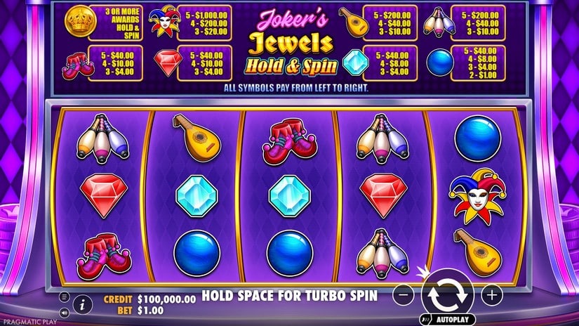 Joker’s Jewels Hold & Spin slot screen 1
