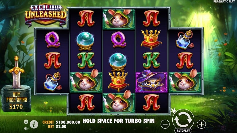 Excalibur Unleashed slot screen 1