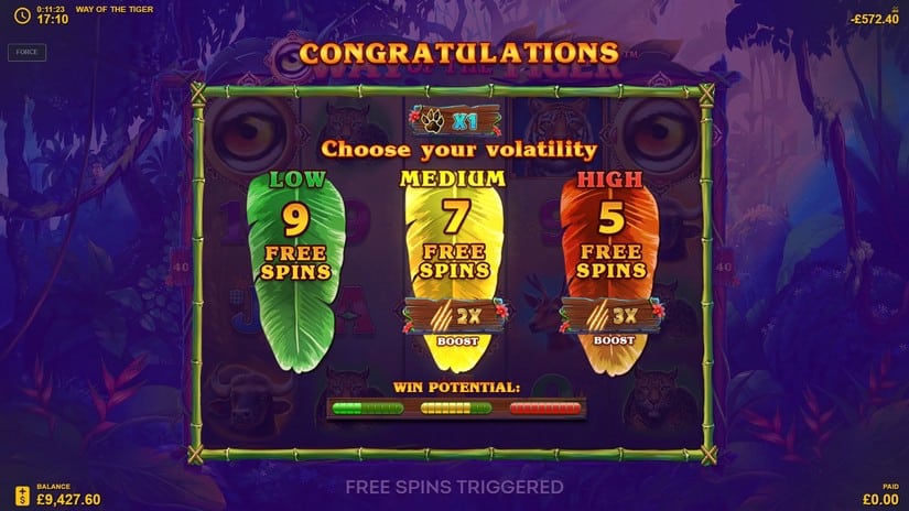 Way Of The Tiger slot screen 4