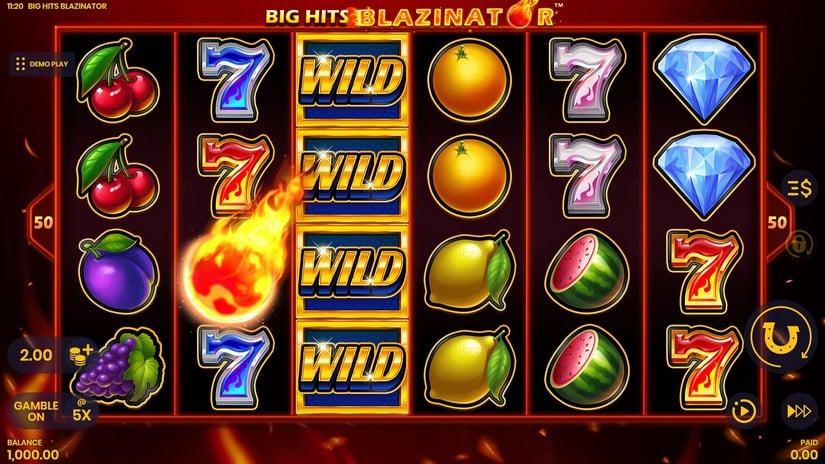 Big Hits Blazinator slot screen 1