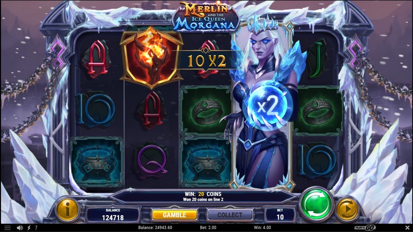 Merlin and the Ice Queen Morgana slot screen 3