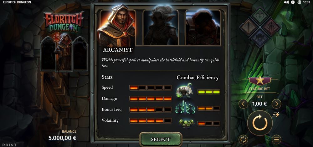 Eldritch Dungeon slot features